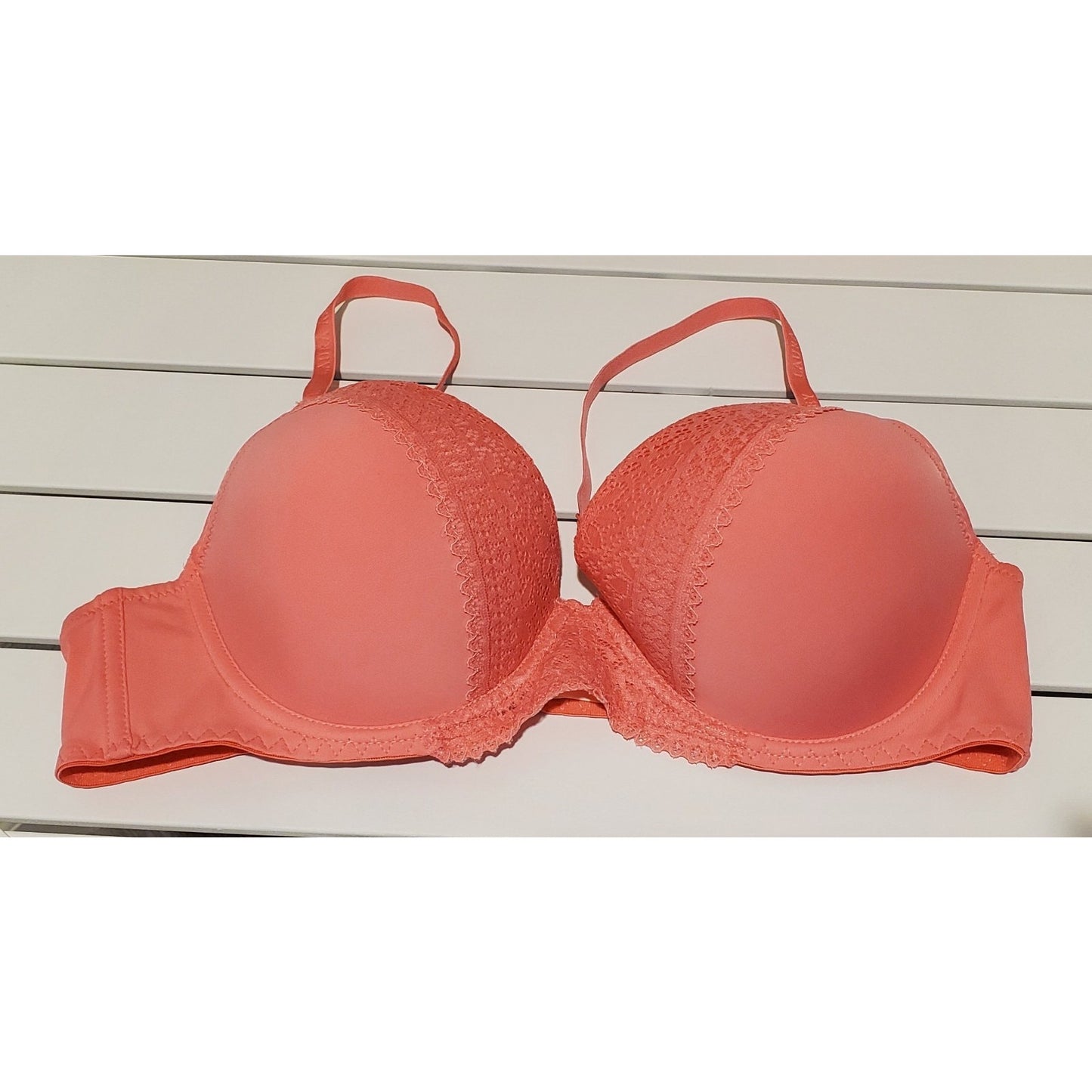 Laura Ashley 6336-28 Floral Lace Push-Up Bra Padded Pink 38C