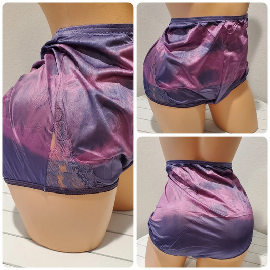 Vanity Fair Lace Nouveau Nylon Full Cut Panty Rainbow Shift Purple Trip 9/2XL Star Vintage And More LLC