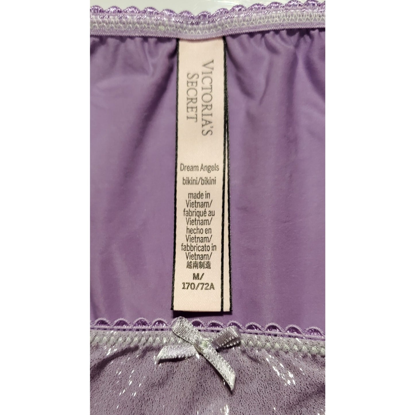 Victoria's Secret Dream Angels Bra & String Bikini Set 36DD 6/M PURPLE Glacier