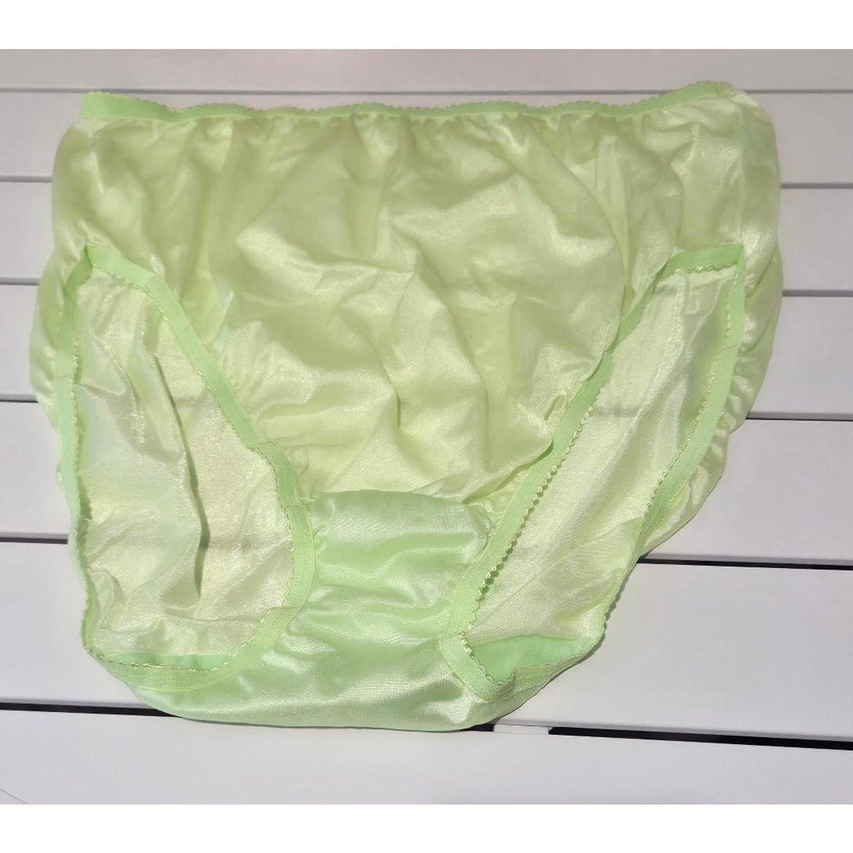 Shadowline 17842 Women's Hi Cut Panty Nylon Brief Full Coverage Poison Apple Green - Star Vintage & More