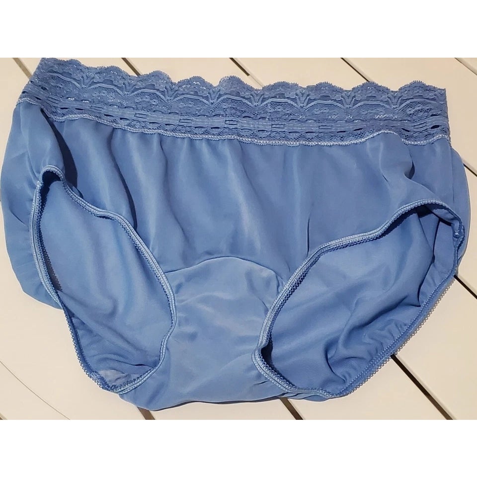 Olga Secret Hug Full Coverage Brief Panty Nylon Silky Blue Horizon