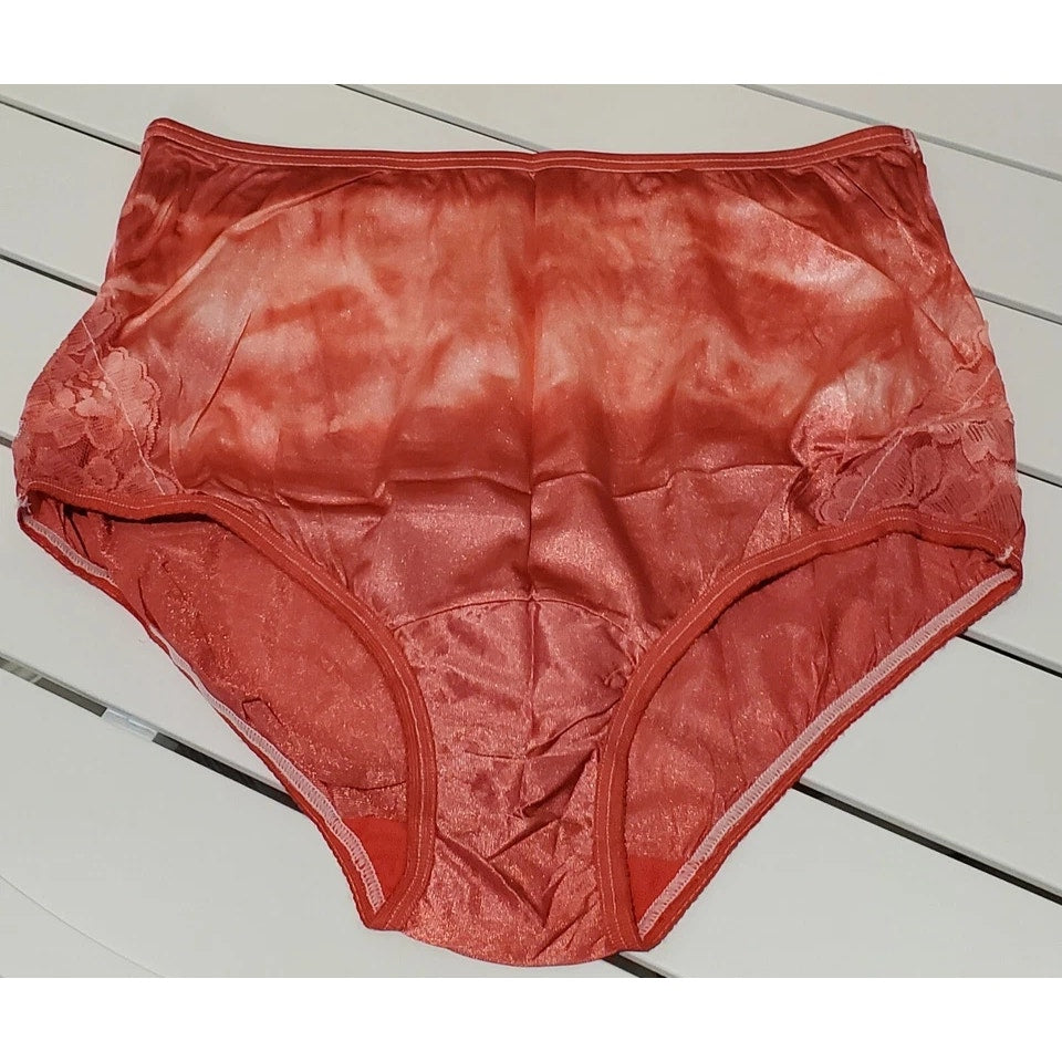 Vanity Fair Lace Nouveau Nylon Full Cut Panty Lace Shiny Berry Pink Rainbow