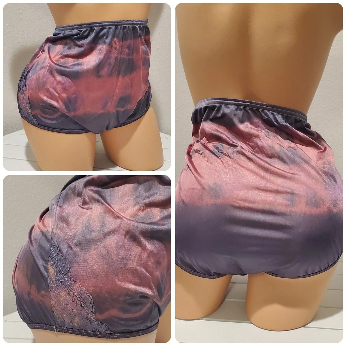 Vanity Fair Lace Nouveau Nylon Full Cut Panty Lace Rainbow Shift Phantom 10/3XL