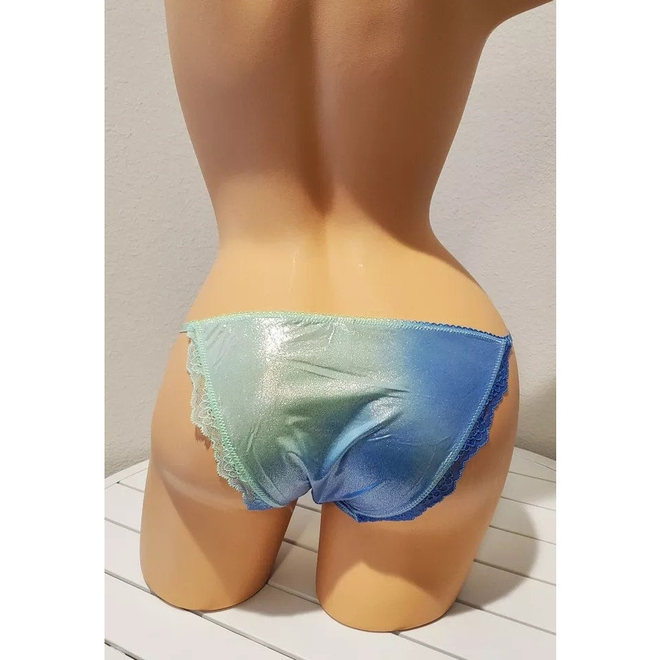 Victoria's Secret Dream Angels String Bikini Panty Shiny Lace Caribbean Side Kick