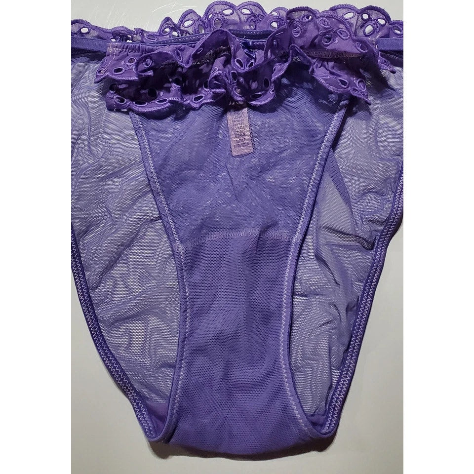 Victoria's Secret Dream Angels String Bikini Panty Sheer Ruffle Purple Jasmine 7