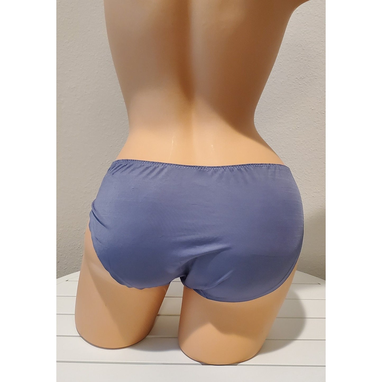 Sofra LP7269PKX3 Satin Stretch Bikini Panty Shiny Wet Look Blue 9/2XL