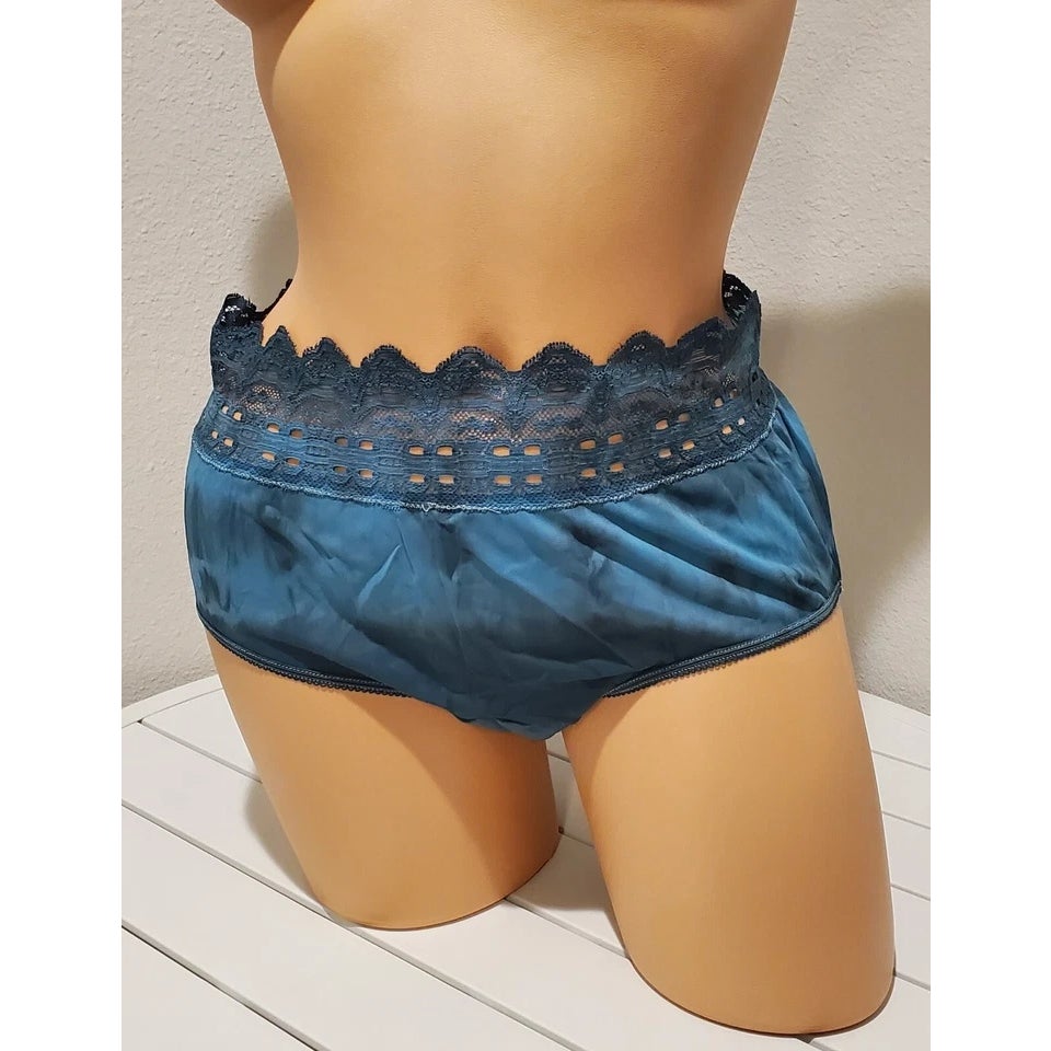Olga Secret Hug Full Coverage Brief Panty Nylon Rainbow Shift Blue Vision 8/XL