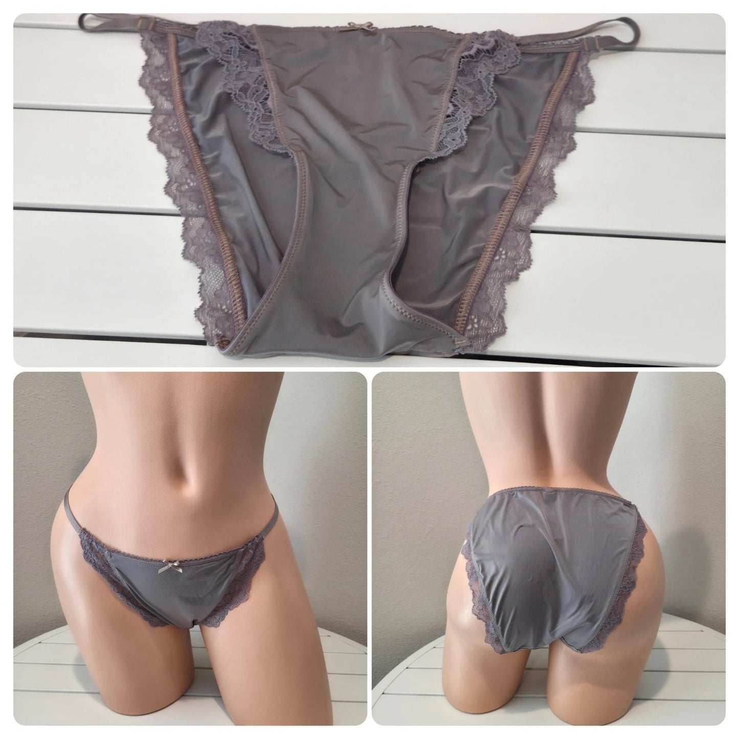 Victoria's Secret Dream Angels Smooth Shiny String Bikini Panty Sleepy Purple 8