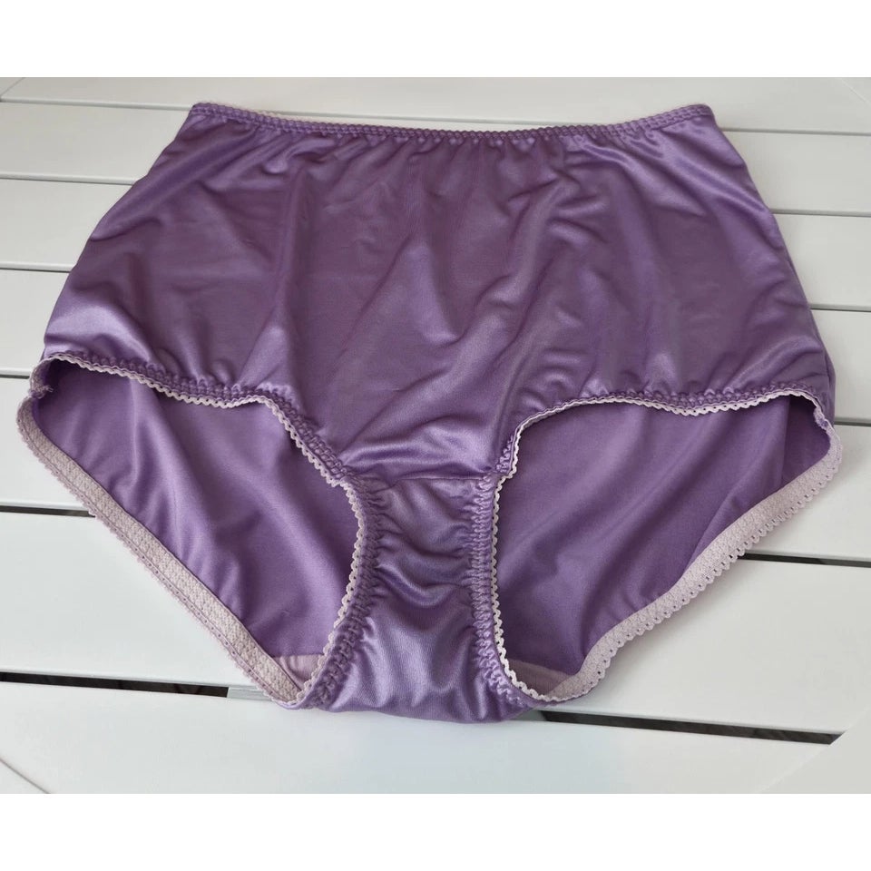 Vanity Fair 40301 Full Coverage Brief Panty Shiny Nylon Purple Hype