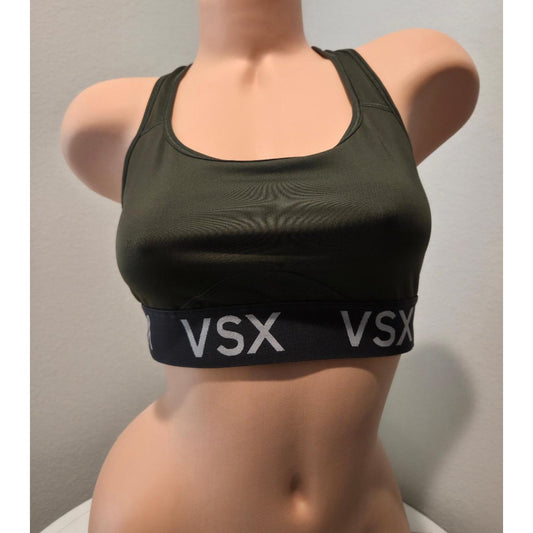 Victoria's Secret VSX Vintage 2016 Racerback Sports Bra Logo Olive Green Size L - Star Vintage & More Star Vintage And More LLC