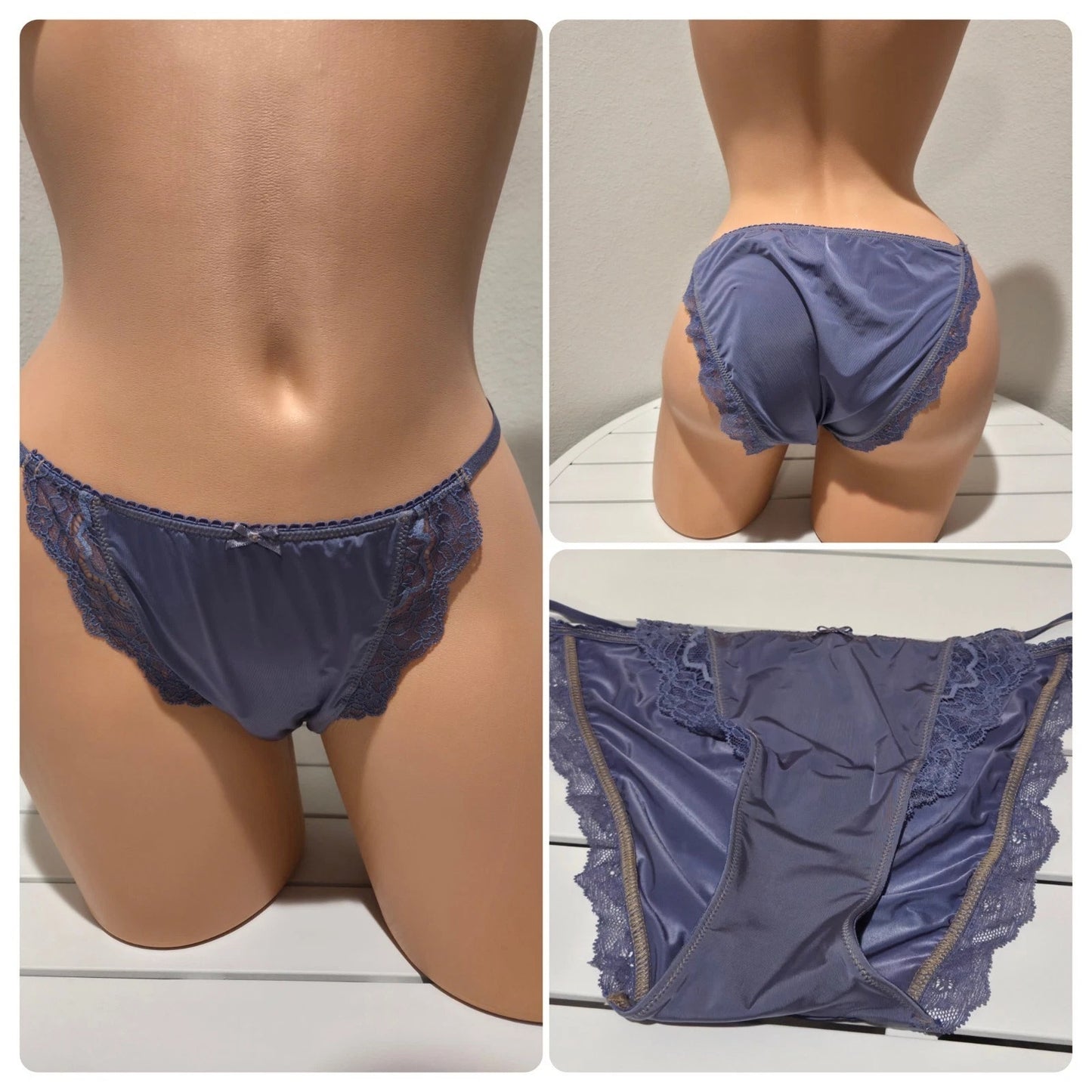 Victoria's Secret Dream Angels Smooth Shiny String Bikini Panty Maximum Blue 8
