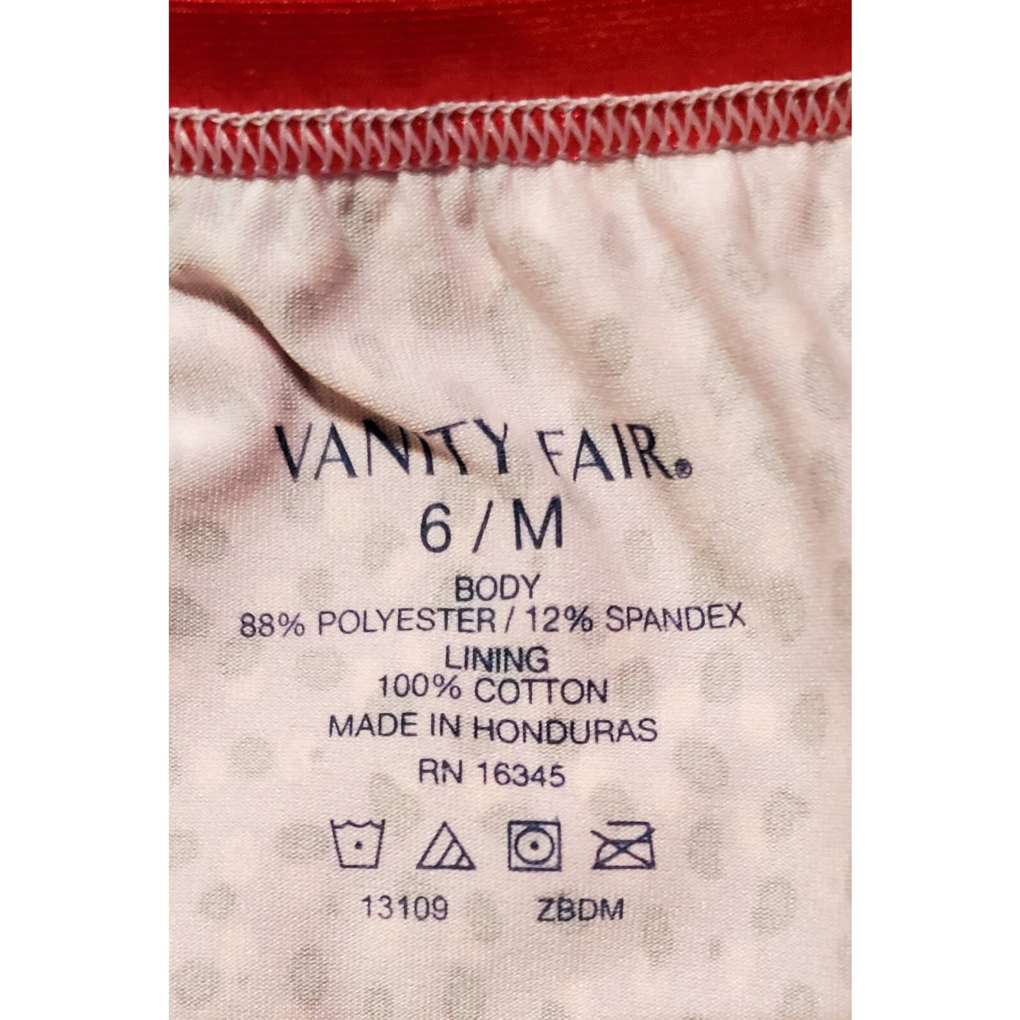 Vanity Fair 13109 Silky Brief Panty Polka Dot Print Strawberry 6/M Rare Color