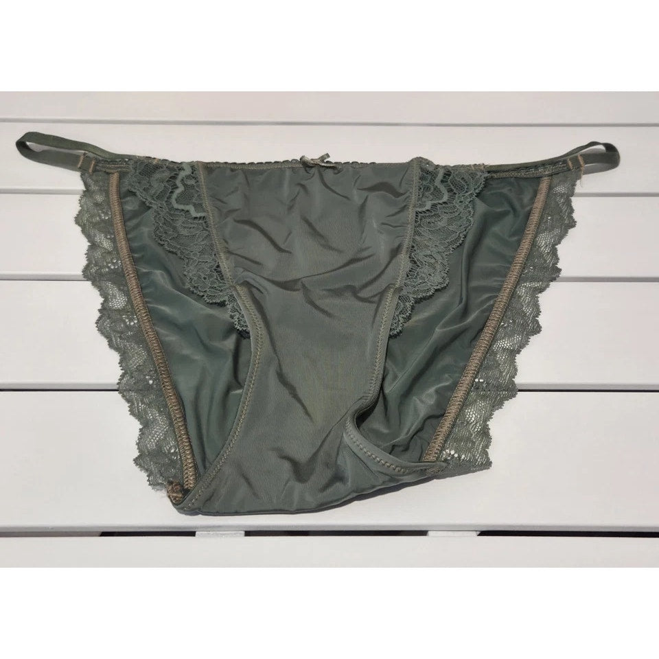 Victoria's Secret Dream Angels Smooth Shiny String Bikini Panty Forest Green 8