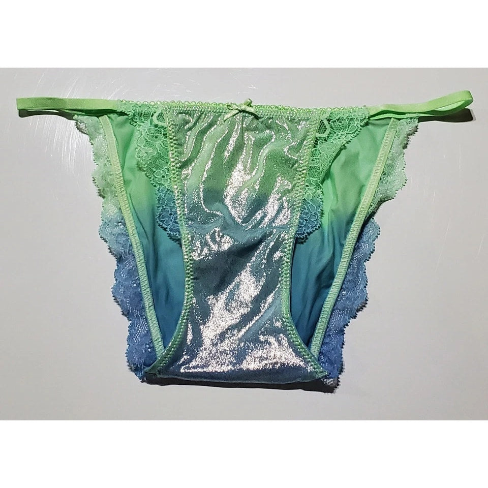 Victoria's Secret Dream Angels String Bikini Panty Ombre Caribbean Green Blue