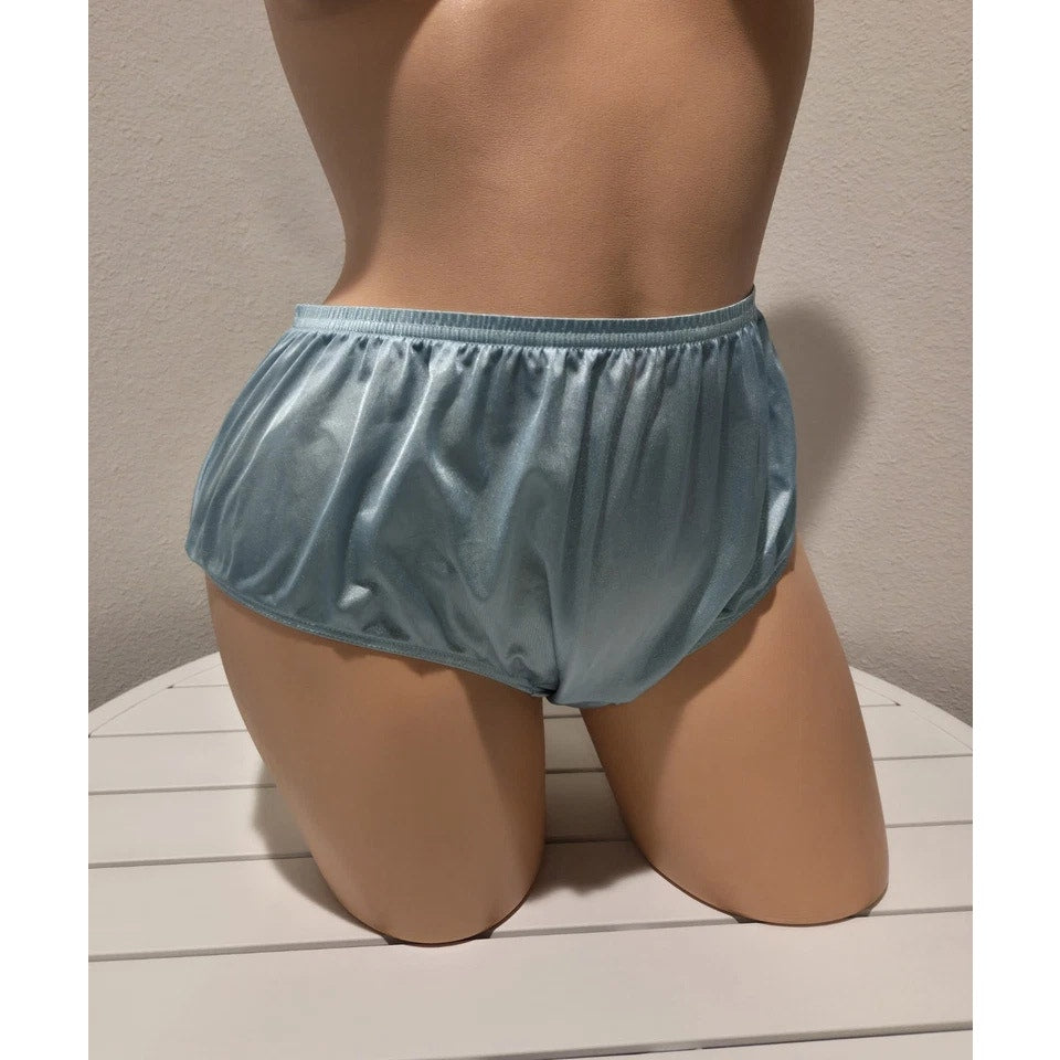 Shadowline 11032 Bikini Panty Shiny Nylon Full Cut Silky Hypersea Blue 10/3XL