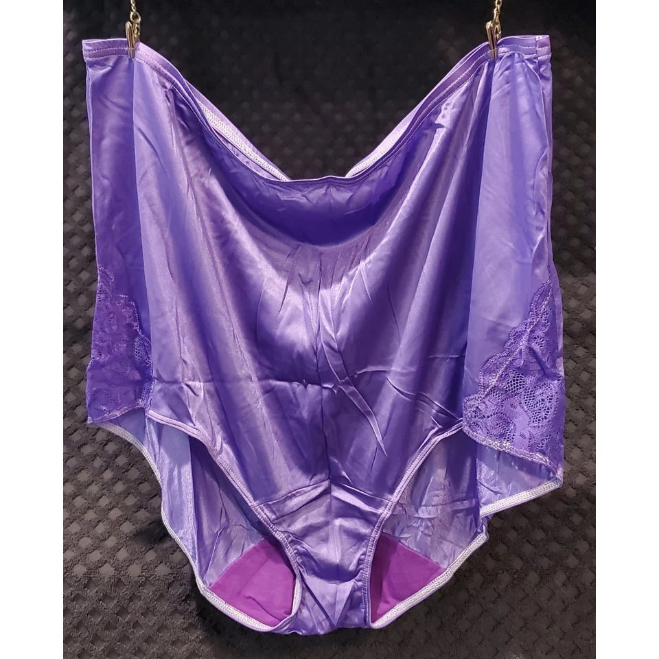 Shadowline 17082 Full Cut Brief Nylon Lace Full Cut Panty Purple Amethyst