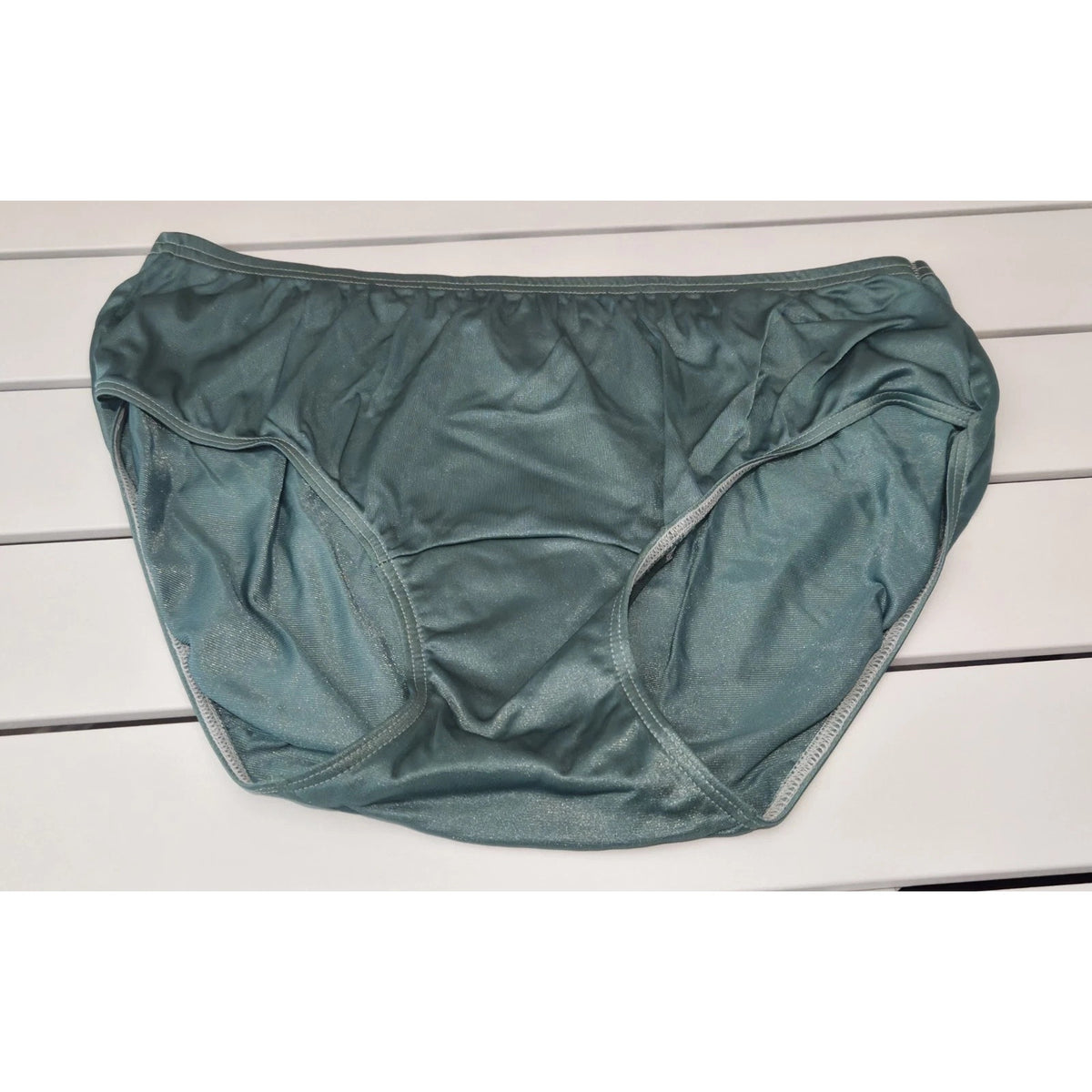 Shadowline 11032 Bikini Panty Shiny Nylon Full Cut Silky Garden Green