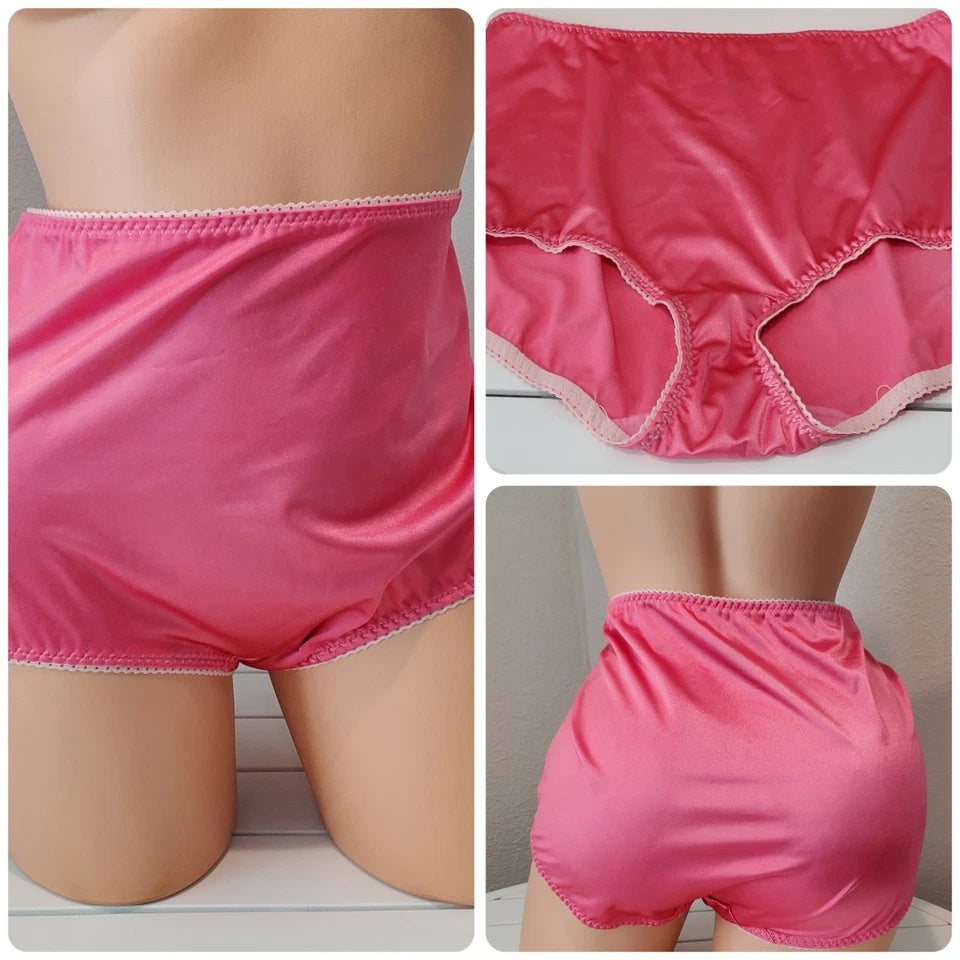 Vanity Fair 40301 Full Coverage Brief Panty Shiny Nylon Brink Pink 10/3XL