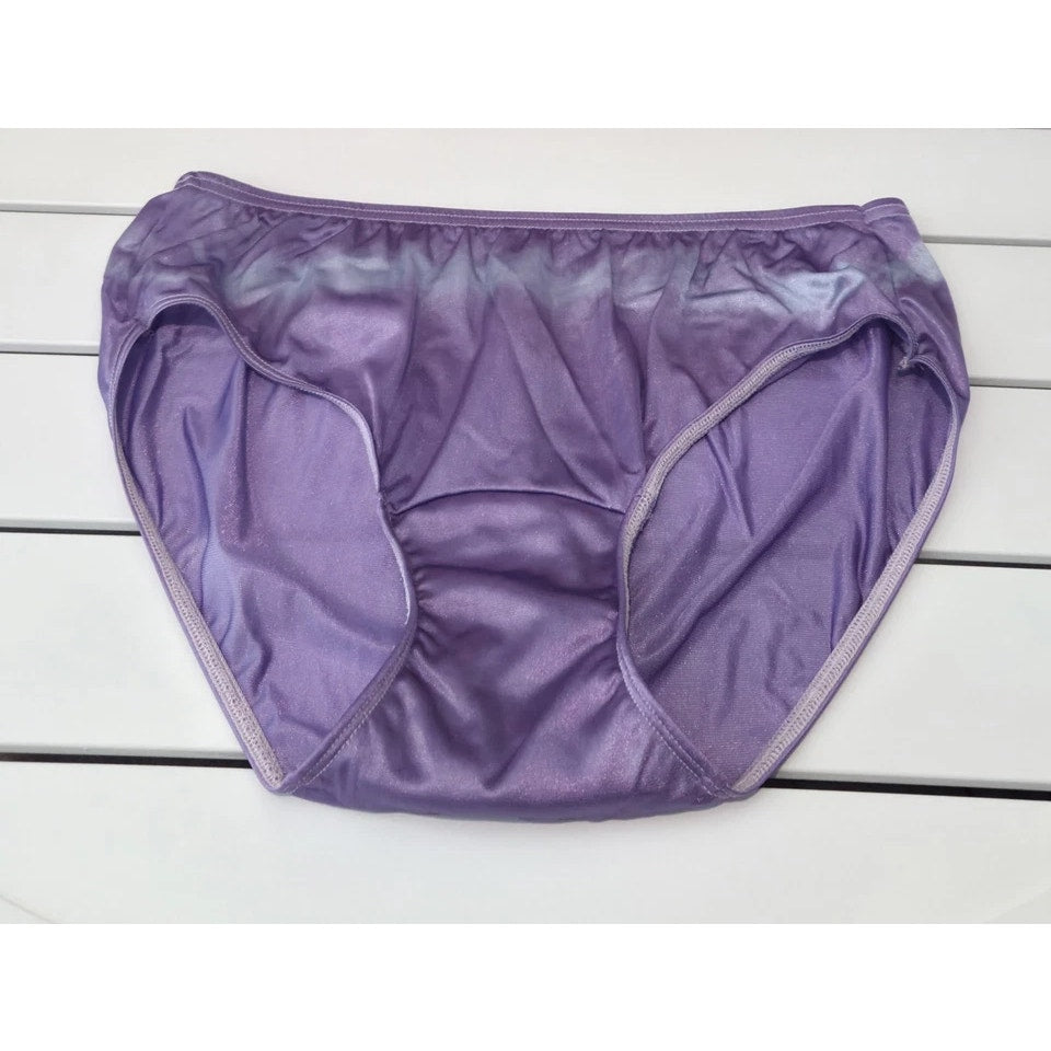 Shadowline 11032 Bikini Panty Shiny Nylon Full Cut Silky Berry Blast 5/S