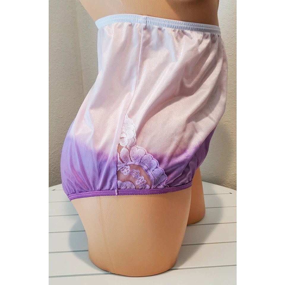 Vanity Fair Lace Nouveau Nylon Full Cut Panty Lace Static Enigma Purple 10/3XL