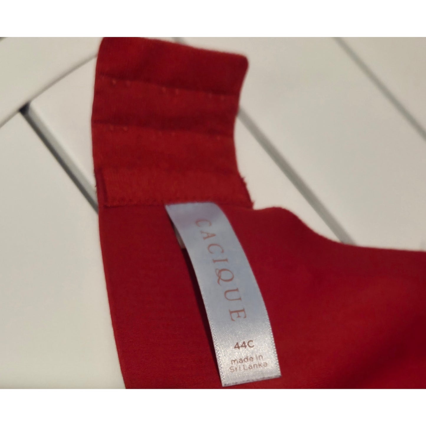 Cacique Nylon Spandex Lightly Lined Balconette Bra Underwire Red 44C