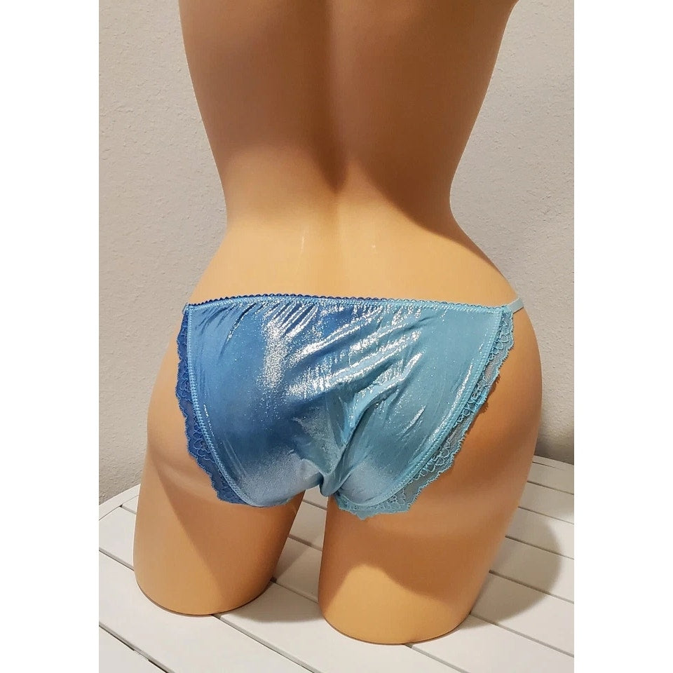 Victoria's Secret Dream Angels String Bikini Panty Cold As Ice Blue Side Kick XS