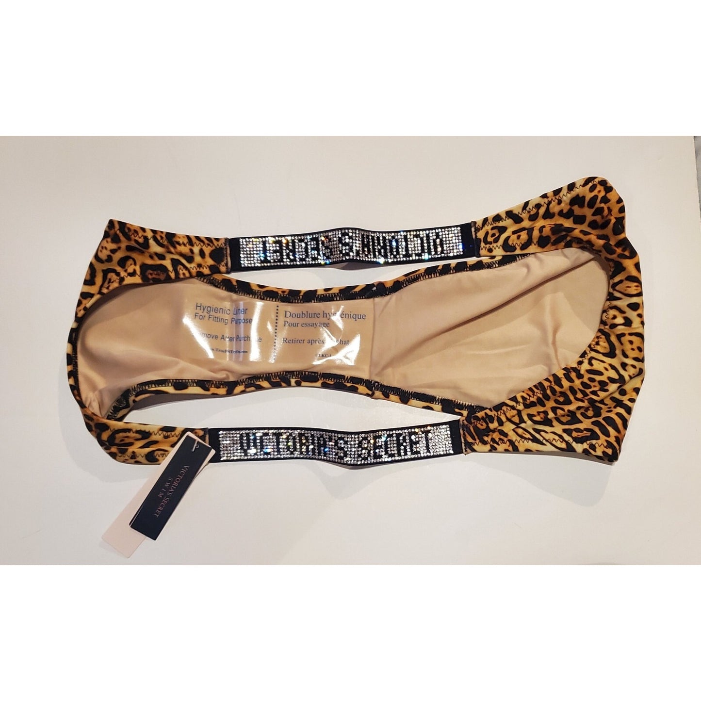 Victoria's Secret Swim Shine Brazilian Bikini Strap Leopard Print 8/XL