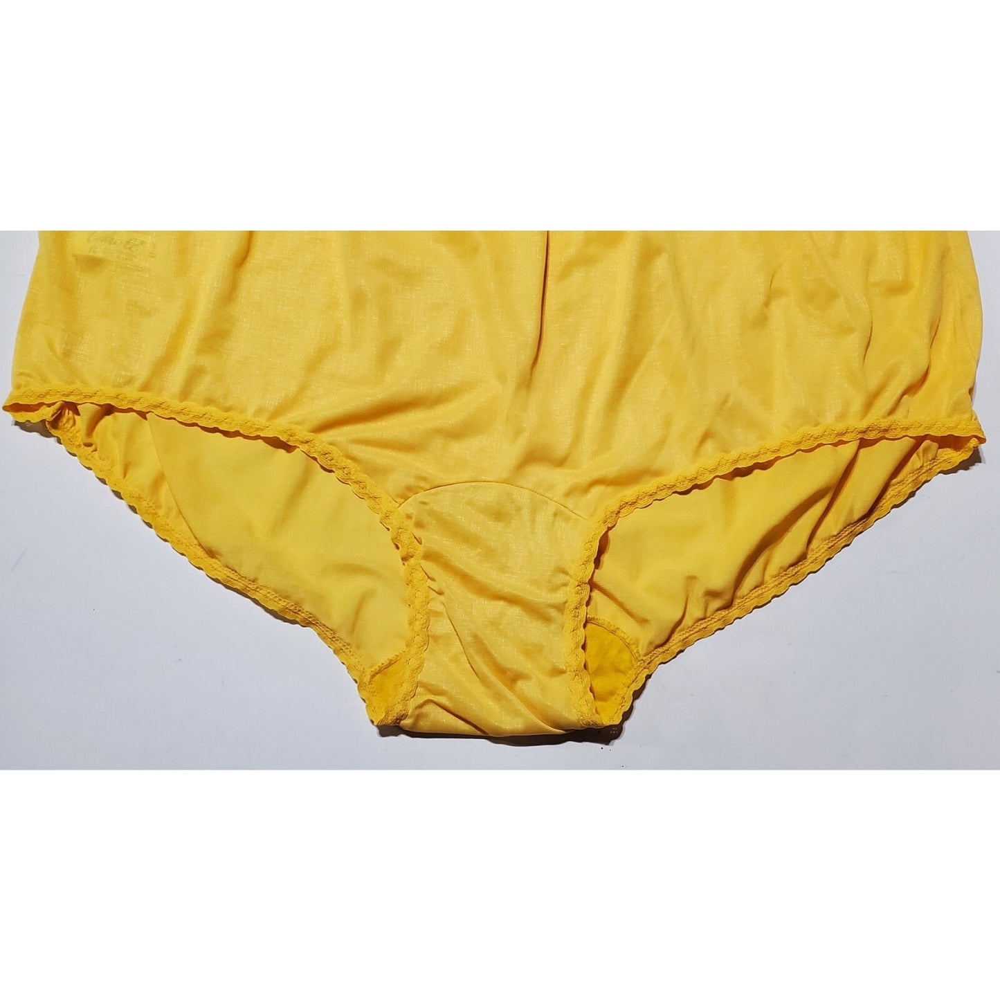 Carole Full-Cut Brief Panty Lace Trim Wide Gusset Gold Yellow 12/5XL