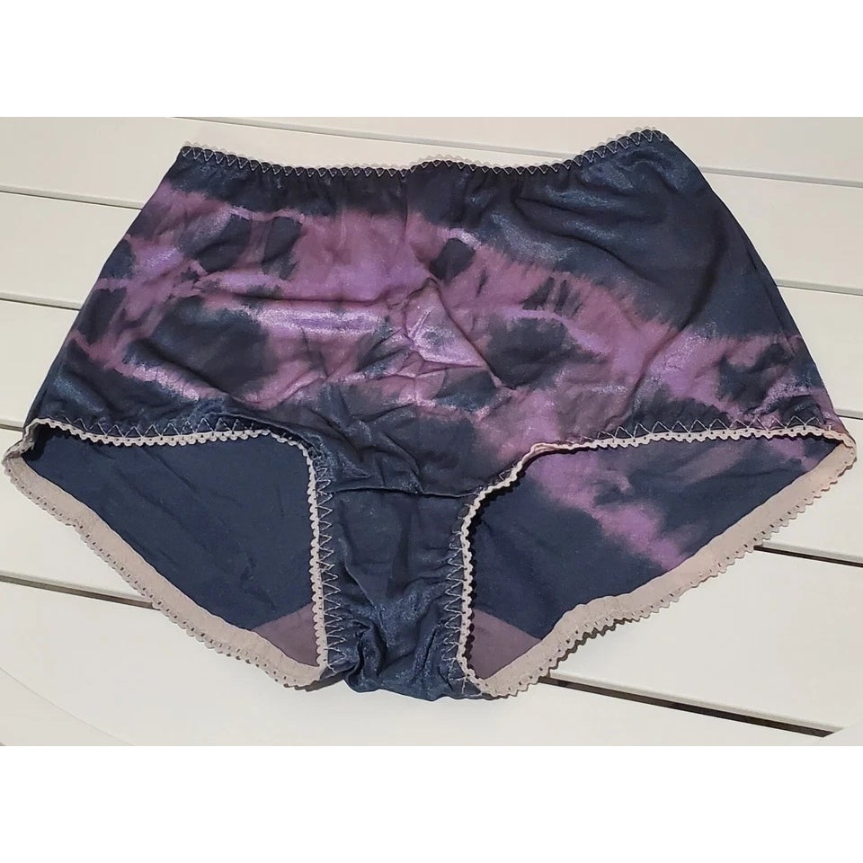 Vanity Fair 40301 Full Coverage Brief Panty Shiny Rainbow Edge Purple Spook 6/M