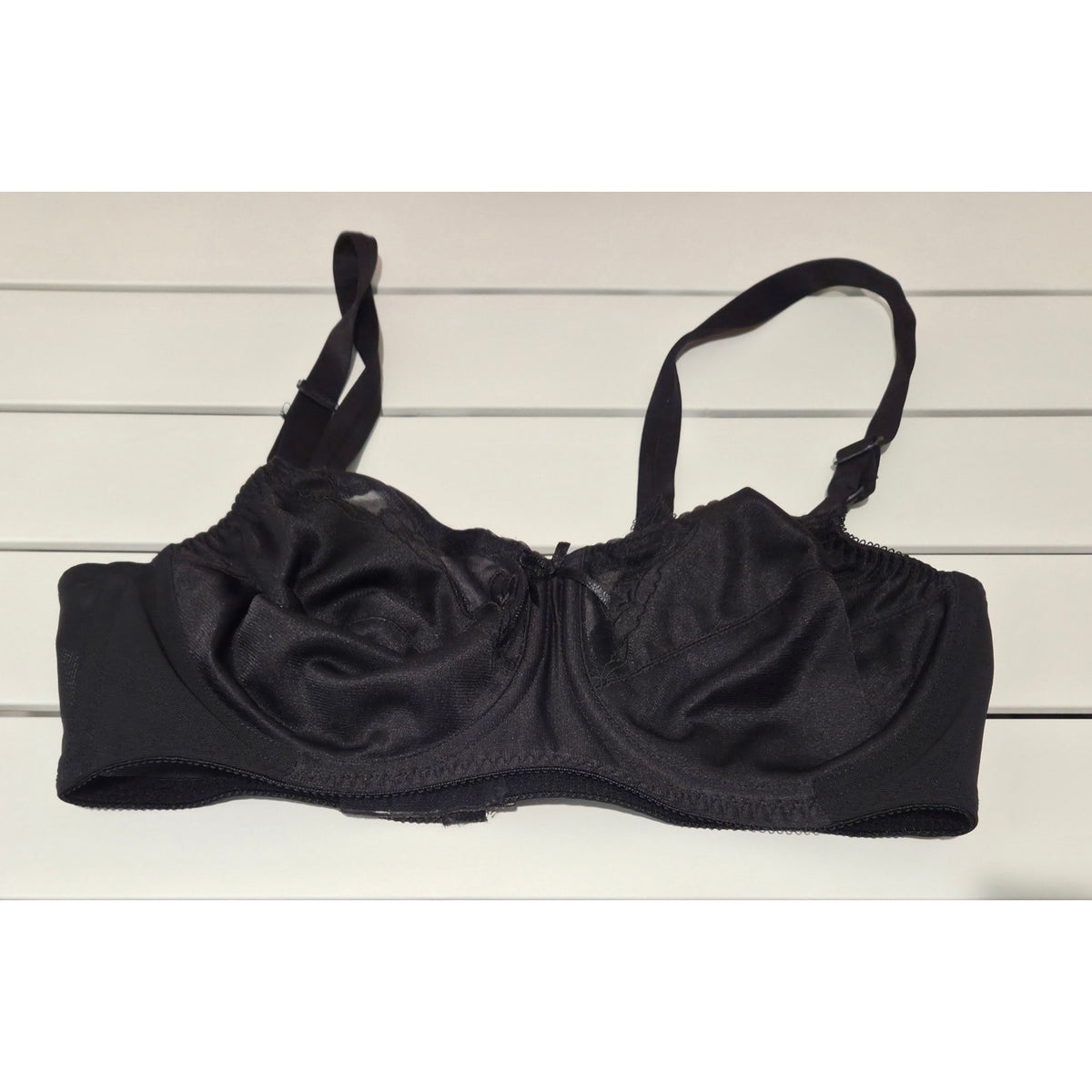 Bali 0180 Vintage Nylon Spandex Unlined Sheer Lace Underwire Bra Black 34C