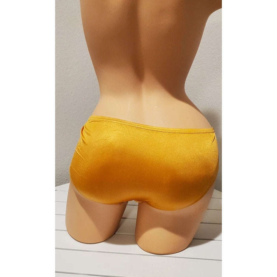 Shadowline 11032 Bikini Panty Shiny Nylon Full Cut Silky Bronze Cream 5/S