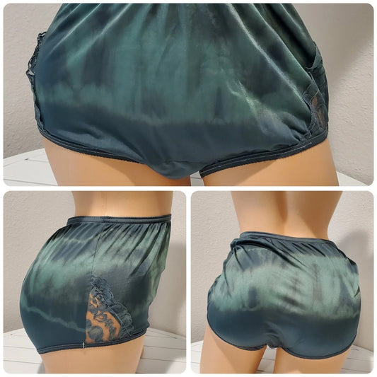 Vanity Fair Lace Nouveau Nylon Full Cut Panty Cyclone Green Rainbow Shift 6/M Star Vintage And More LLC
