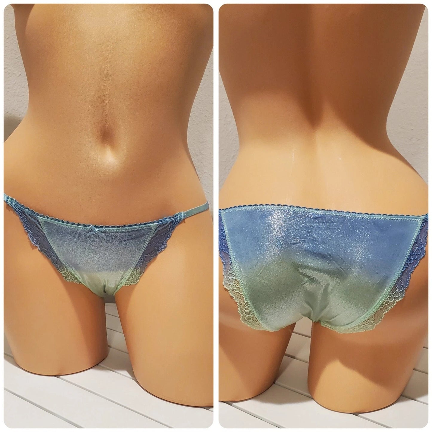 Victoria's Secret Dream Angels String Bikini Panty Ombre Caribbean Upside Down