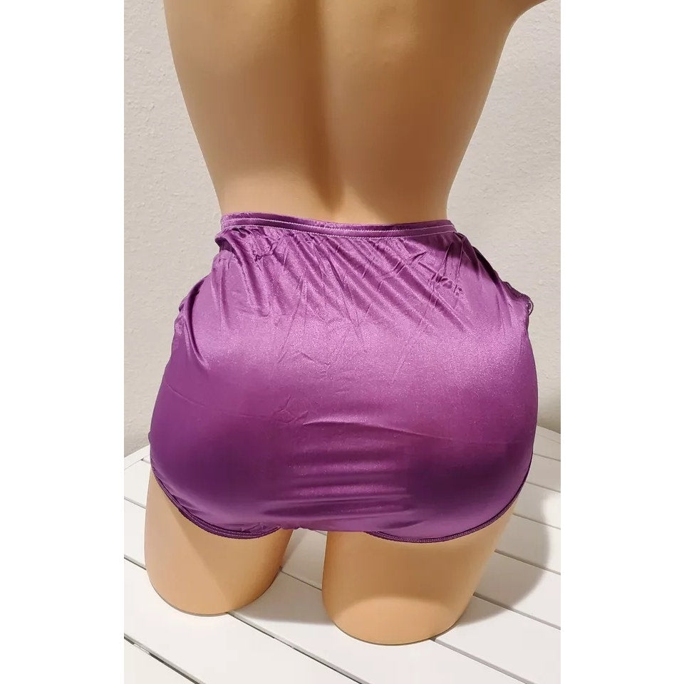 Vanity Fair Lace Nouveau Nylon Full Cut Panty Lace Shiny Queen Purple