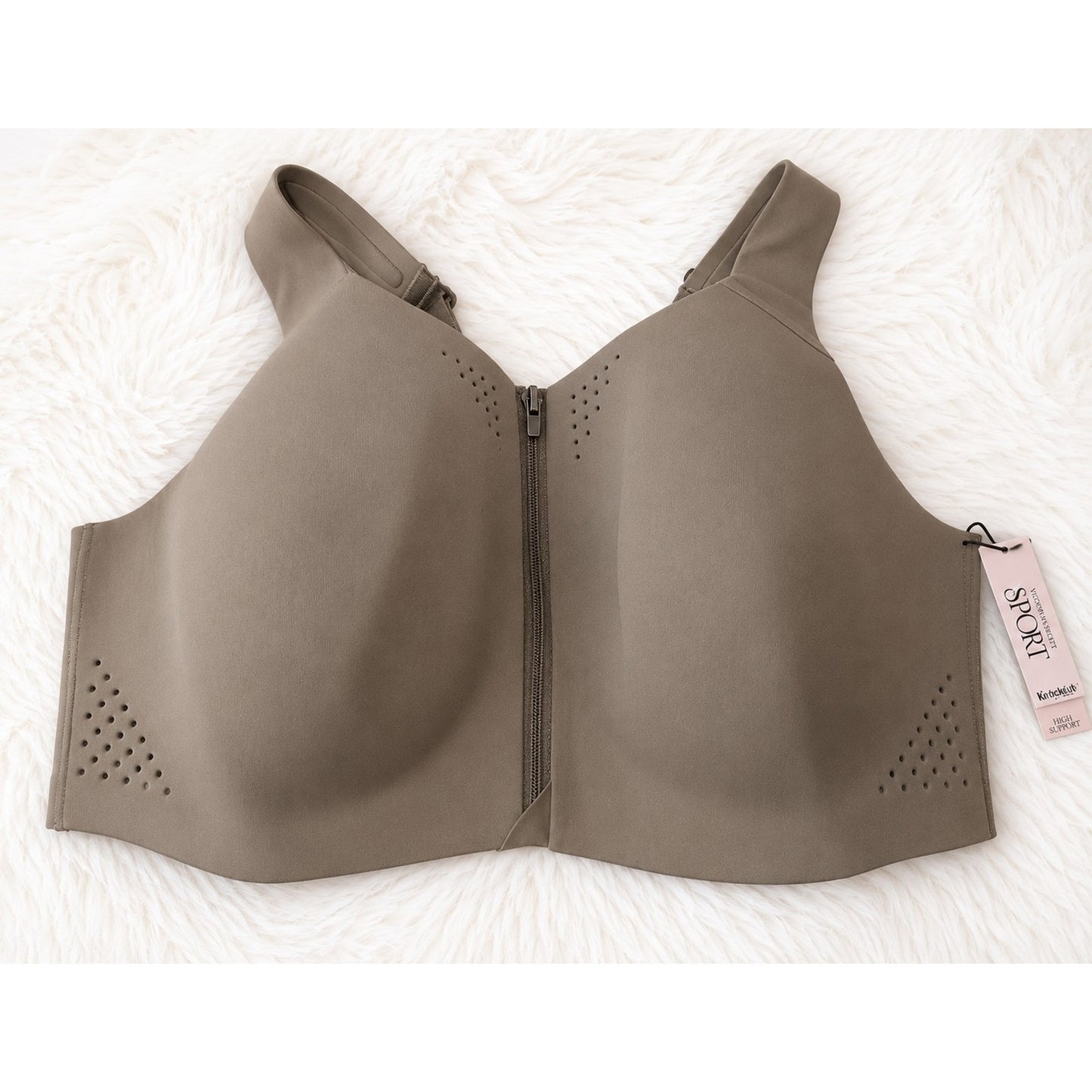 Victoria's Secret VSX Turbo Wick High Support Sports Bra Front-Close Olive 40DD