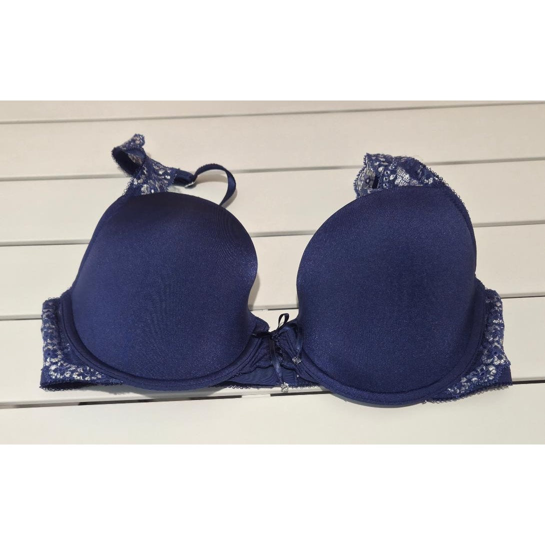 Victoria's Secret Vintage 2010 Lined Demi Bra Floral Lace Blue 36C - Star Vintage & More