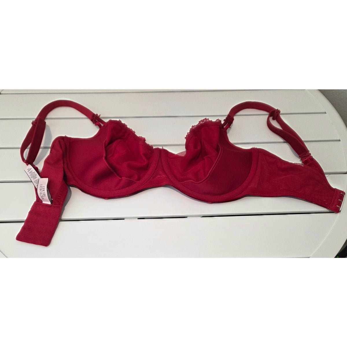 Victoria's Secret Dream Angels Velvet Push Up Unpadded Bra Red 34DDD Convertible