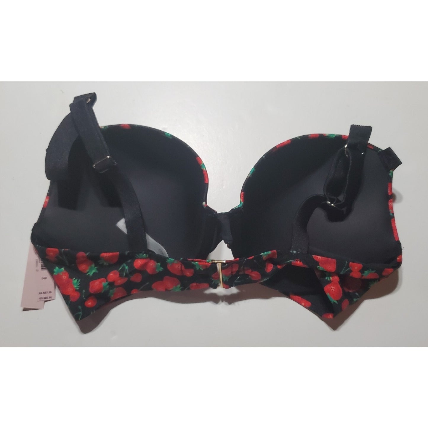 Victoria's Secret Swim Push-Up Bikini Set Shine Strap Cherry Print 38D/M