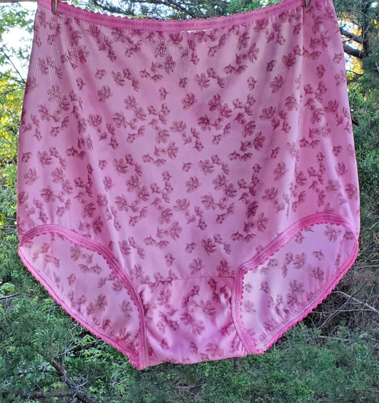 Bali FLORAL Print Panty Silky Nylon PINK Magic 2633 - Star Vintage & More Star Vintage & More