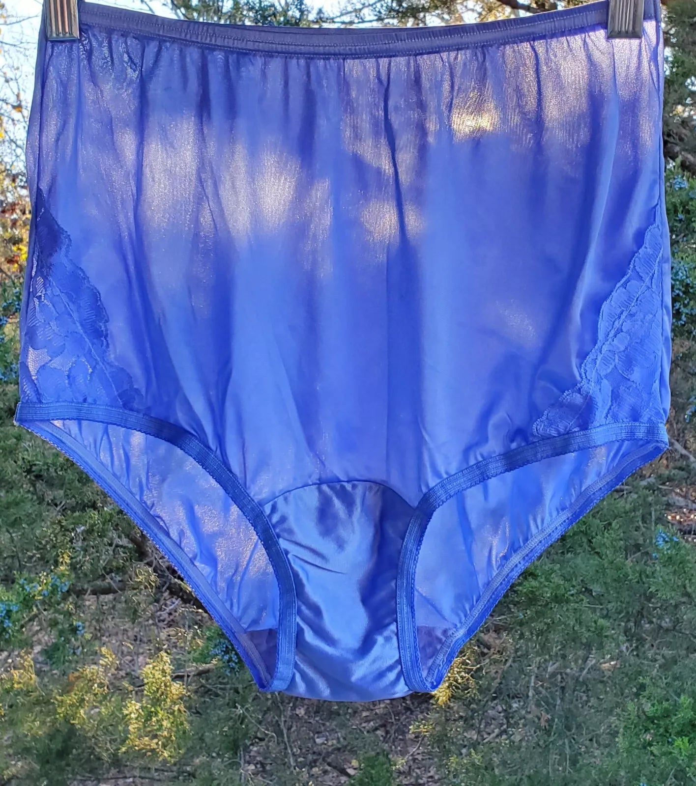 Vanity Fair LACE Nouveau Sissy Panty Silky Nylon BLUE Eyes Shiny Hot - Star Vintage & More