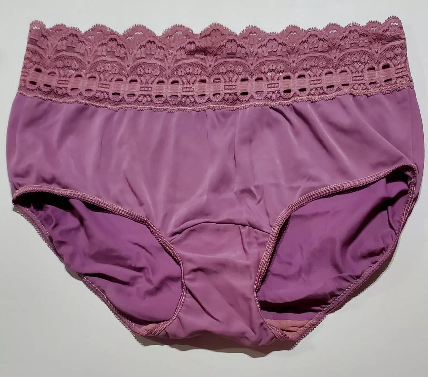 Olga Secret Hug Bikini Panty Lace Trim PURPLE Bloom 0913J3