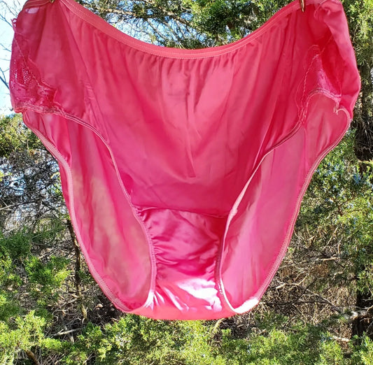 Shadowline Lace Bikini Sissy Panty Slippery Nylon PINK Sultry 11182 - Star Vintage & More Star Vintage & More