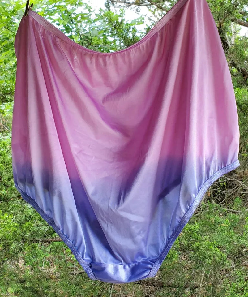 Vanity Fair LACE Nouveau Shiny Nylon Ombre Blueberry Pink Blue - Star Vintage & More