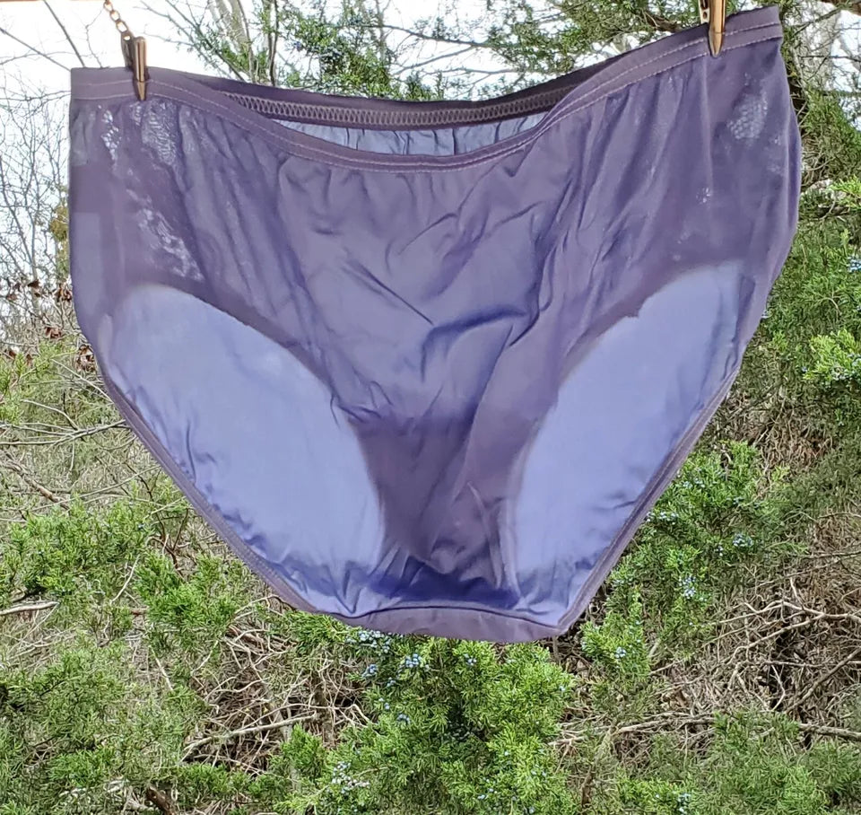 Shadowline Bikini Sissy Panty Floral LACE Nylon PURPLE Jasmine 11182 - Star Vintage & More